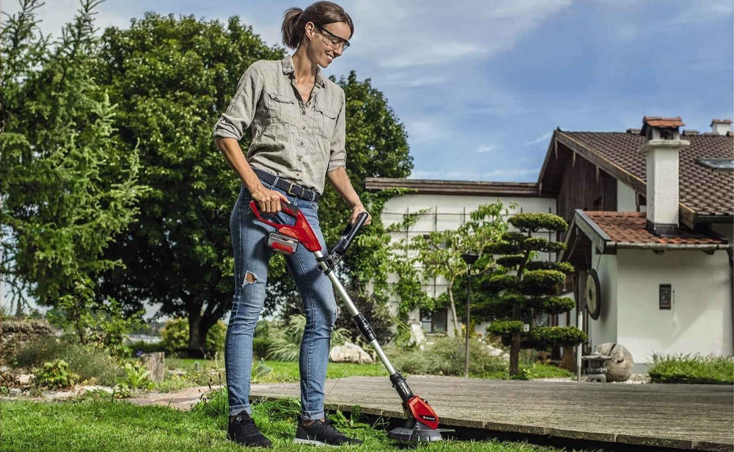 👉 Akku-Rasentrimmer 18V – Leistungsstarker Li-Ion Trimmer mit 8500 U/min, dreh- & neigbarem Motorkopf, Flowerguard, ohne Akku & Ladegerät